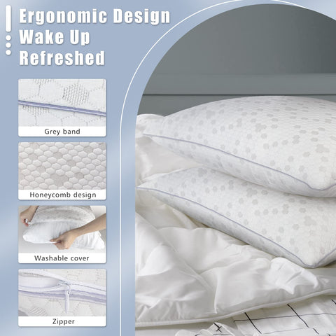 HIMOON pillow arranged on bed showing comfort for different sleepers