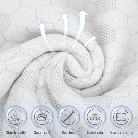 HIMOON shredded memory foam interior detail for adjustable loft benefit