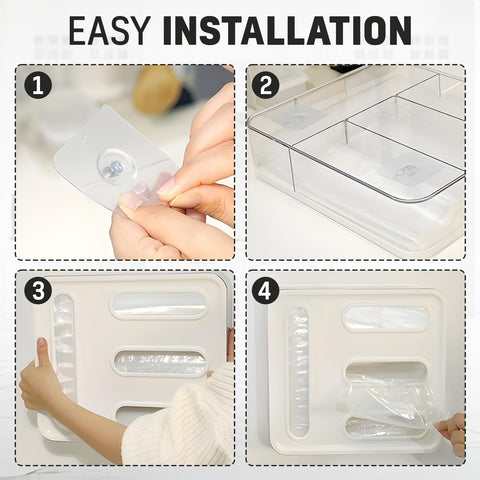 HIMUS removable labels and adhesive hooks displayed for easy customization