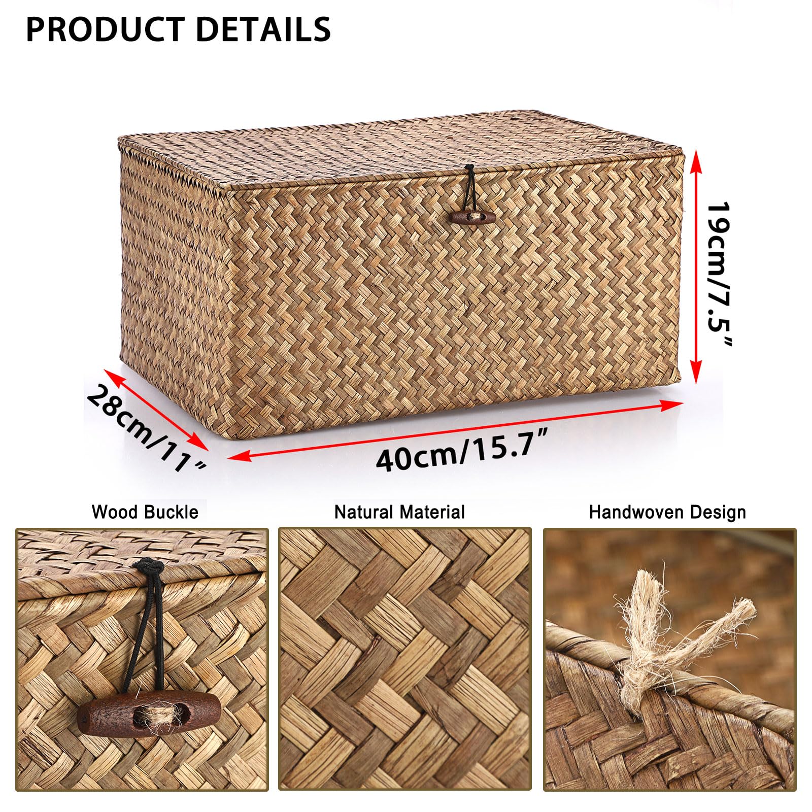 Hipiwe basket beside a book to show scale and practical shelf fit