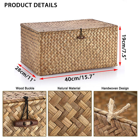 Hipiwe basket beside a book to show scale and practical shelf fit