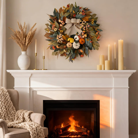 HipTree side angle revealing full, layered wreath depth and volume