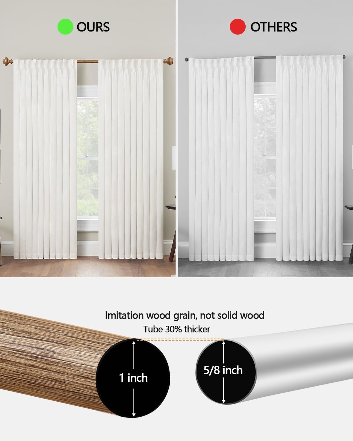 HIQTEK mounted rod in living room demonstrating stability and polished rustic style