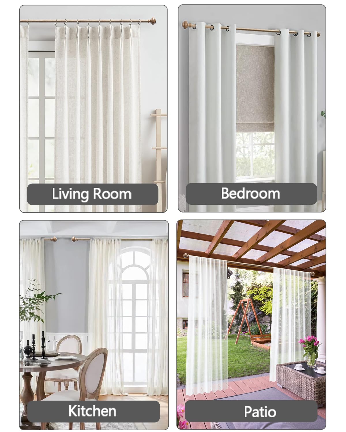 HIQTEK rod supporting heavy drapes proving 30lb capacity and reliable performance