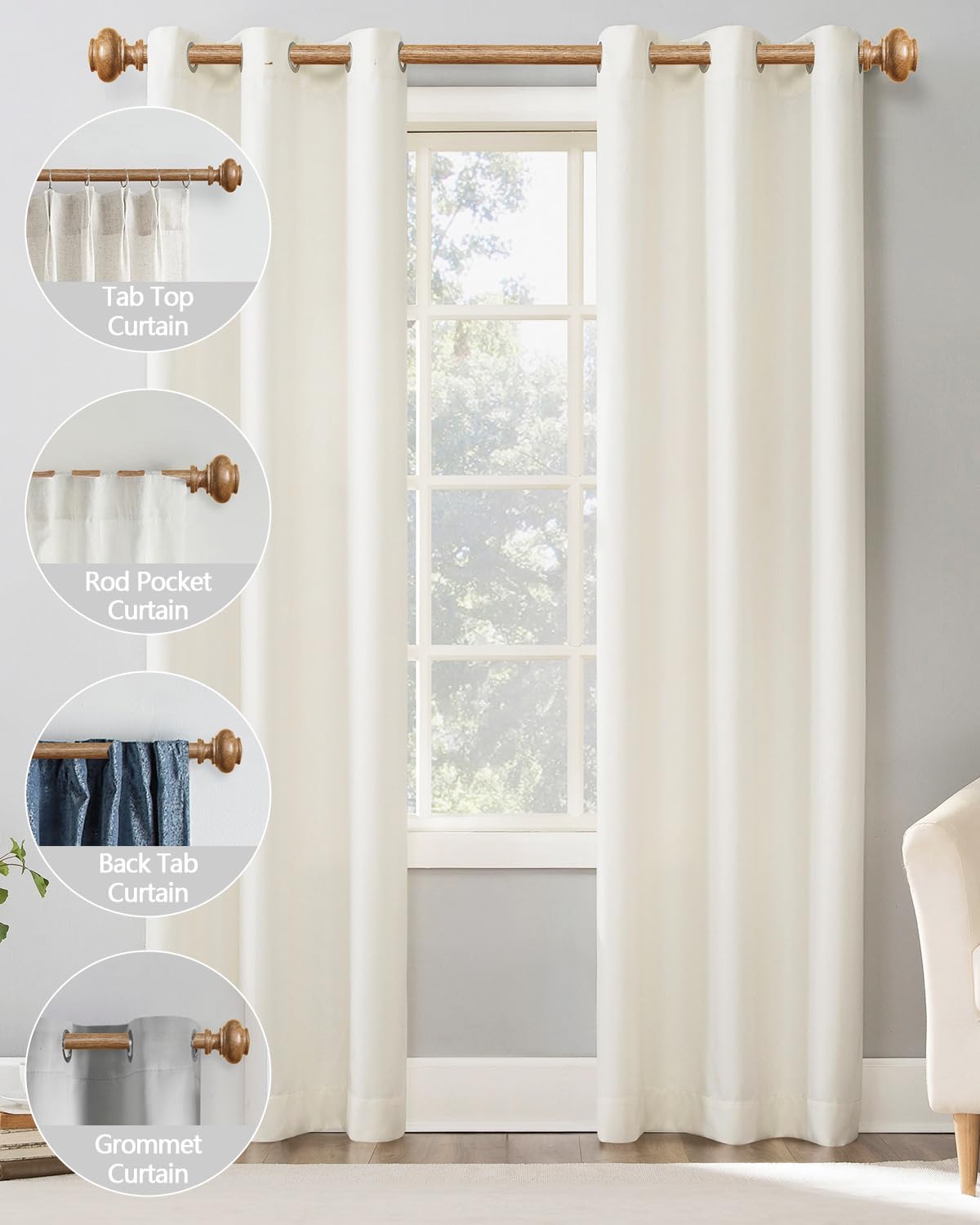HIQTEK scale comparison beside window frame clarifying adjustable length and fit guidance