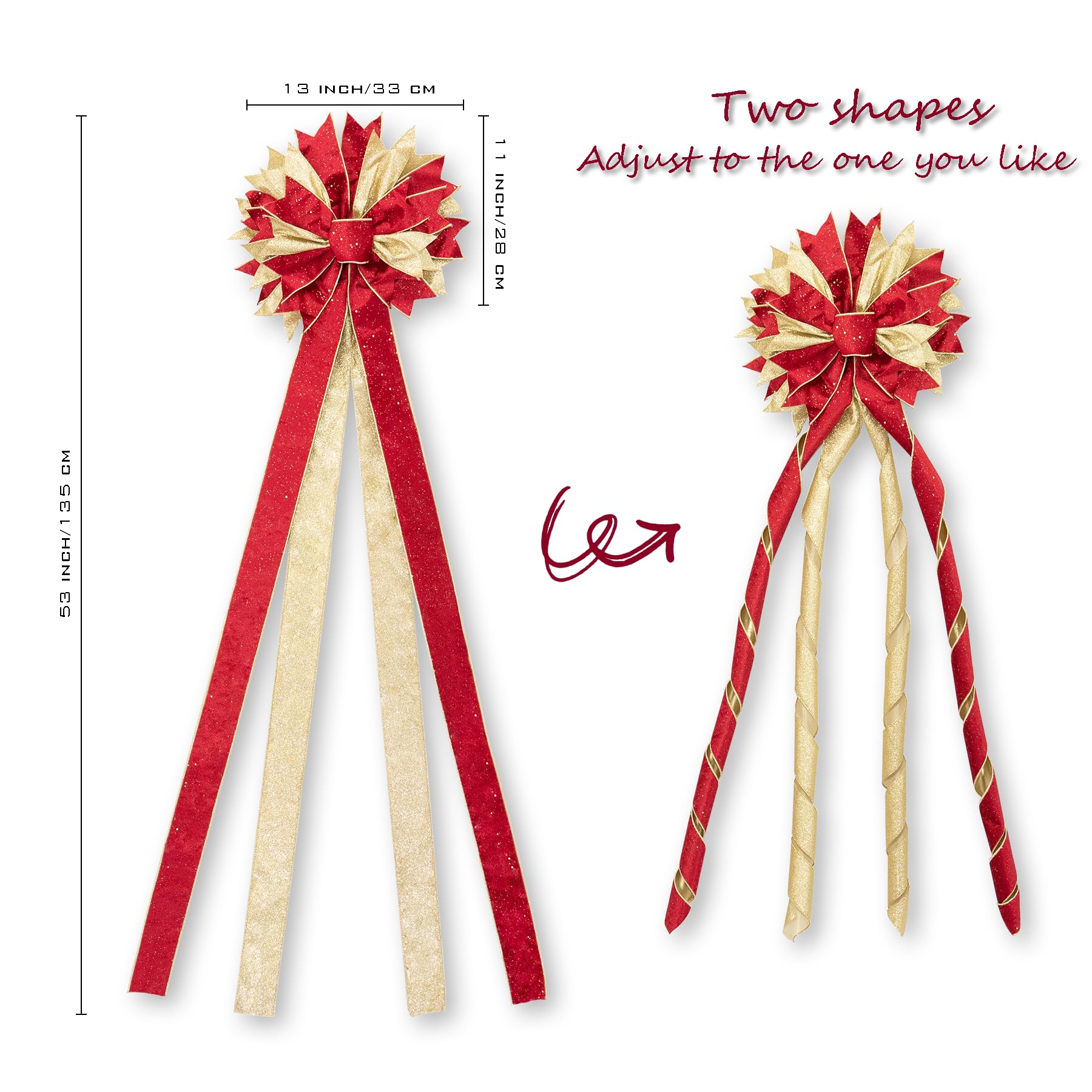 Hismir topper in use on a decorated Christmas tree creating instant centerpiece
