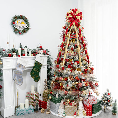 Hismir styled on a mantel to show versatile holiday decoration use