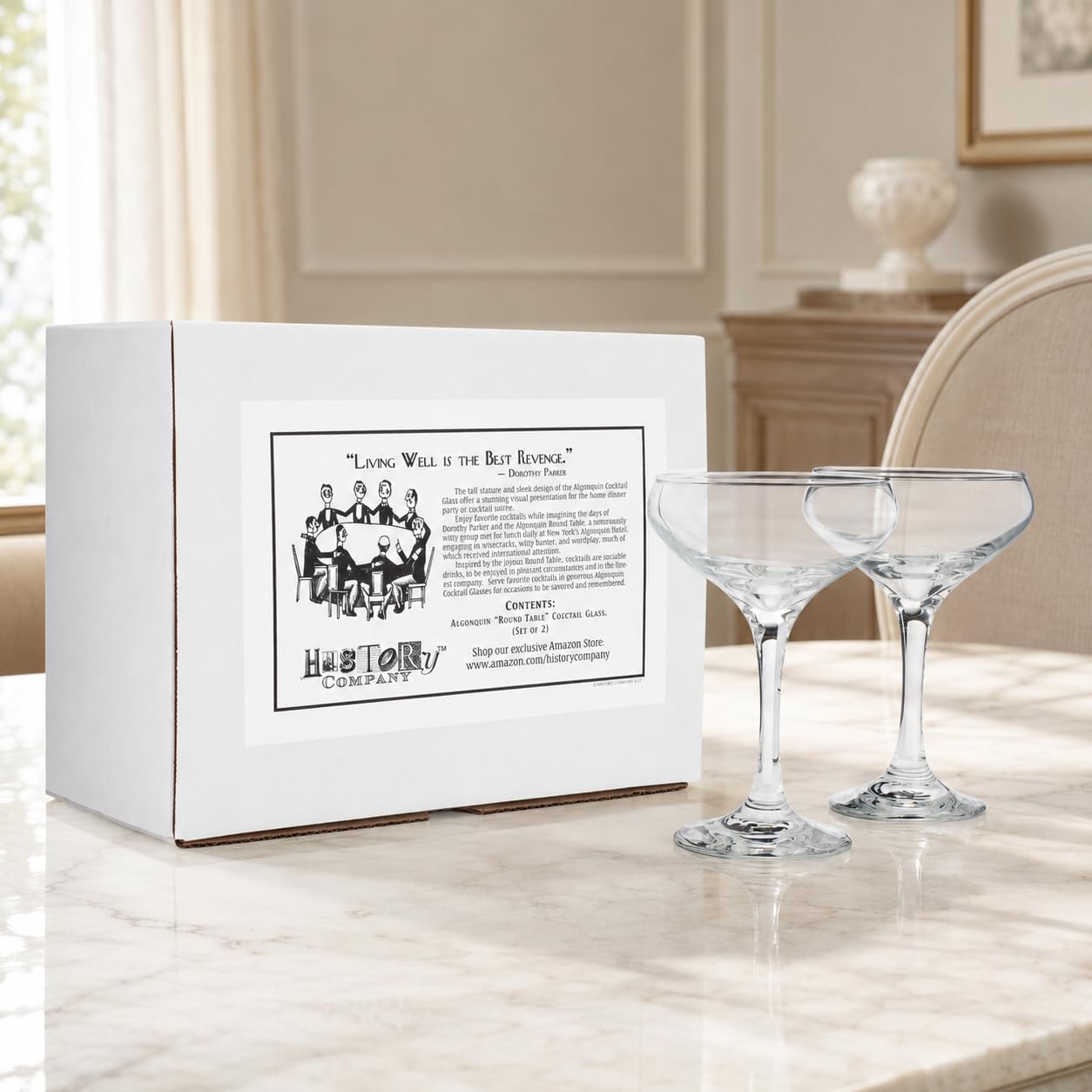 HISTORY COMPANY stem and base close-up showing sturdy base for stability benefit