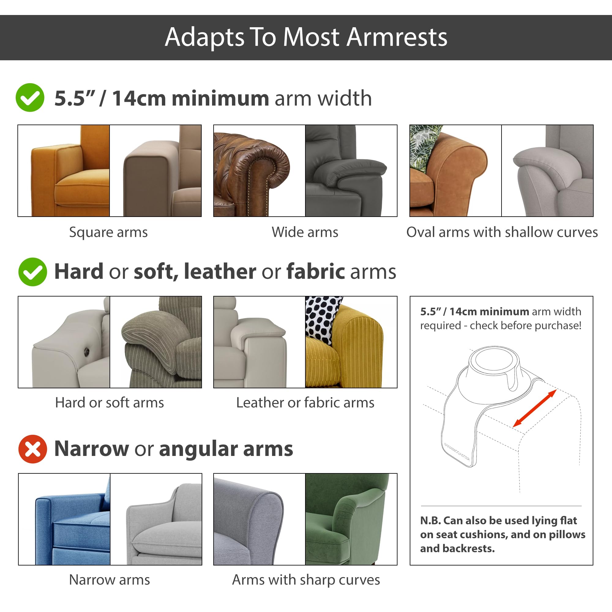 HIT PRODUCTS CouchCoaster mug handle slot detail enabling stable handle placement