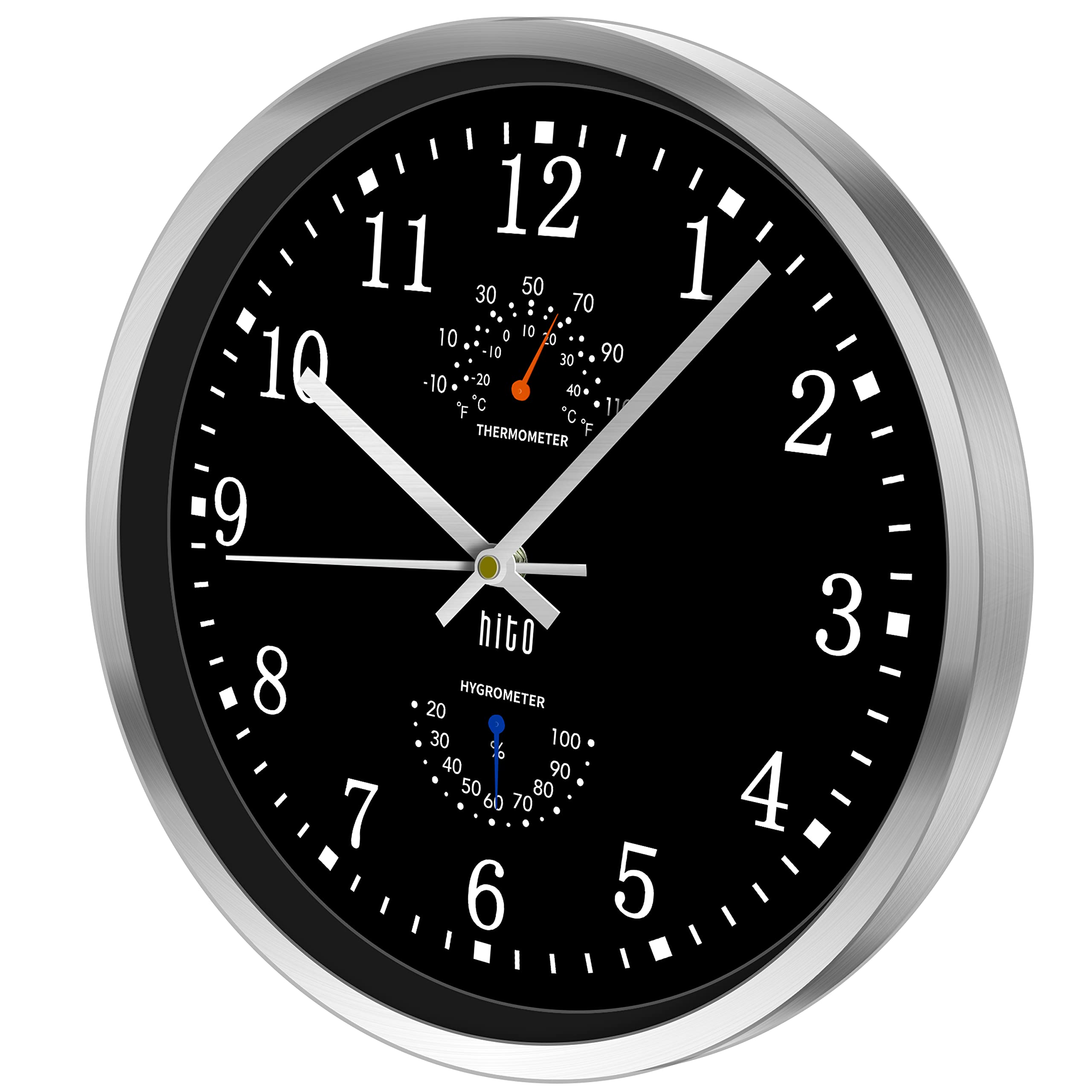 HITO close-up of clock hands and large numbers for quick time checks