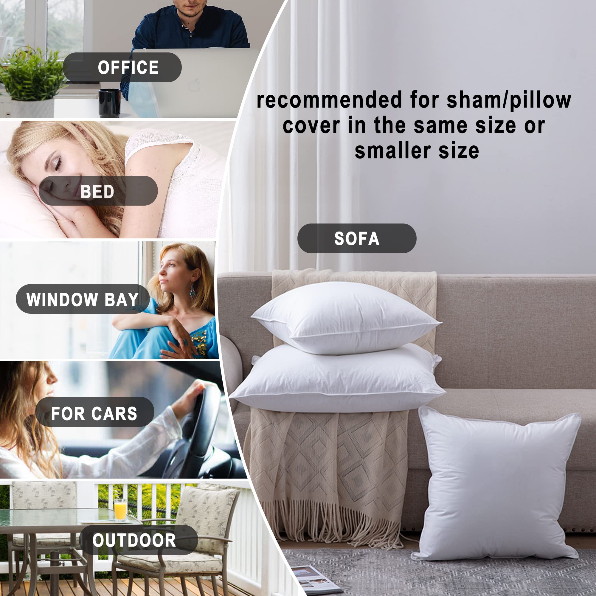 HITO pair of inserts styled on sofa providing supportive comfort