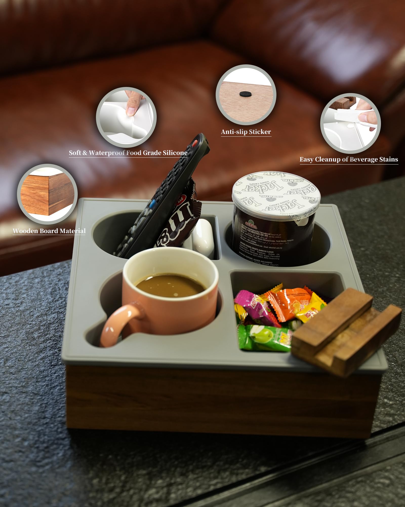 Hitseon rotating bracket holding phone demonstrating adjustable viewing angles