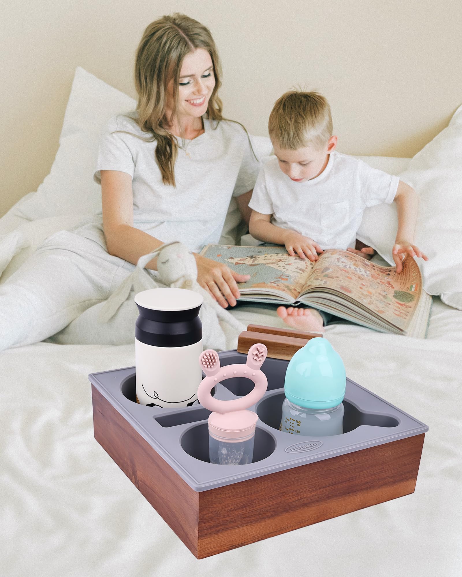 Hitseon acacia wooden base detail providing stable support and anti-warp durability