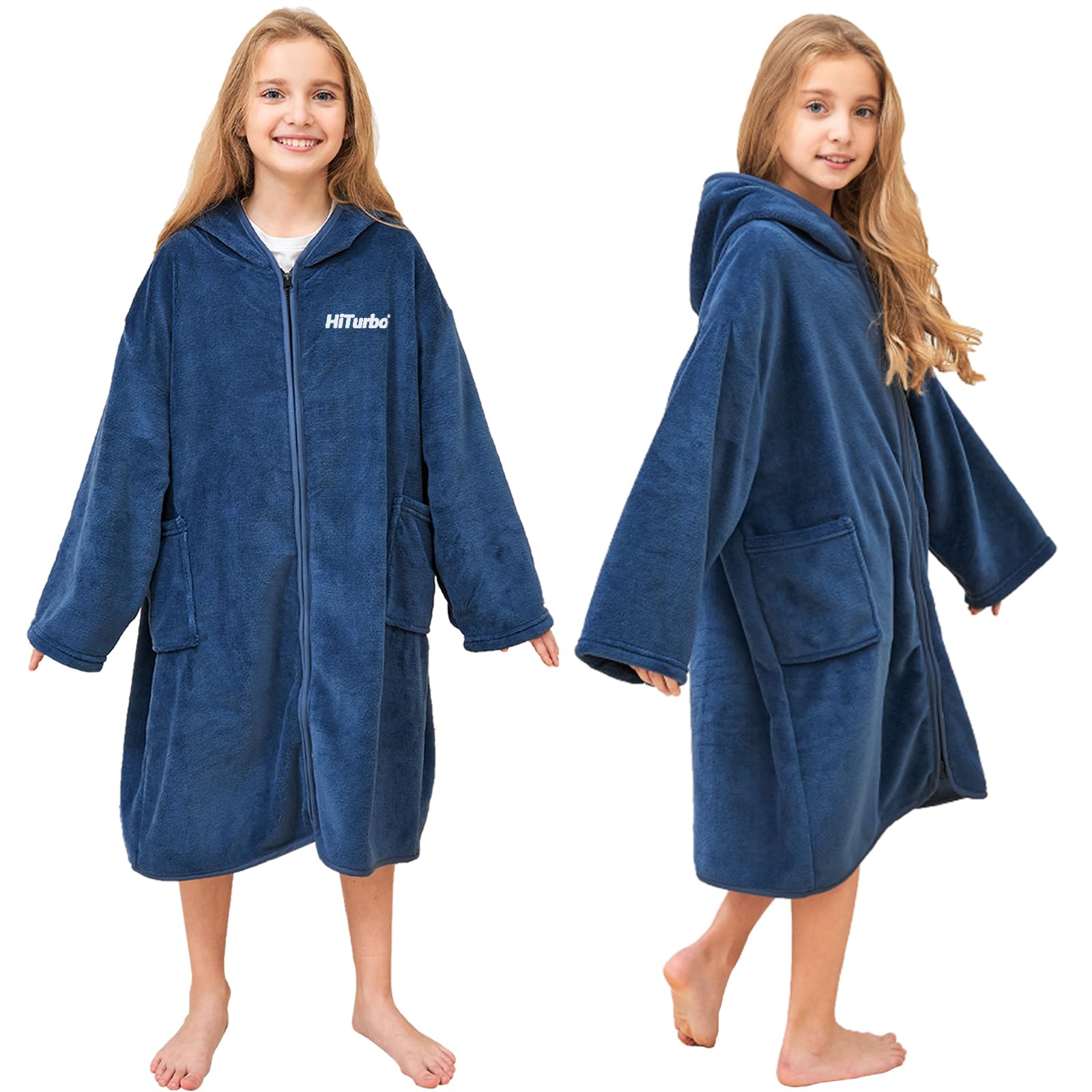 Hiturbo front view of hoodie showing full coverage and cozy fit