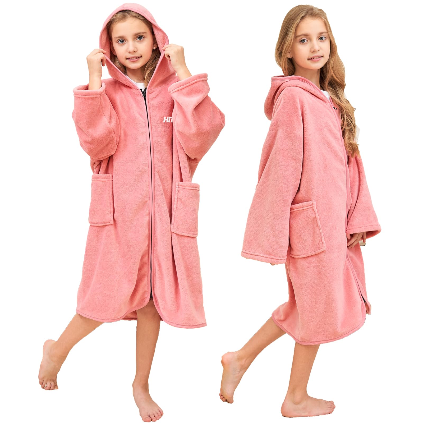 Hiturbo front view showing full towel hoodie for clear coverage
