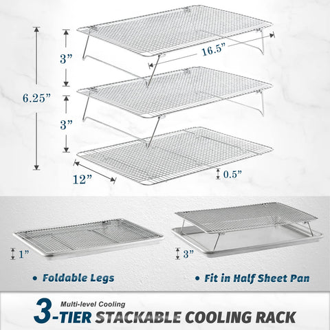HIWARE close-up of polished stainless steel wire grid providing stable airflow and no-slip support