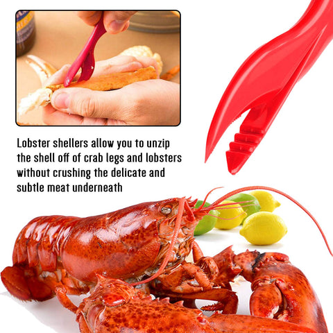 HIWARE seafood scissors slicing a crab claw demonstrating clean cutting and control