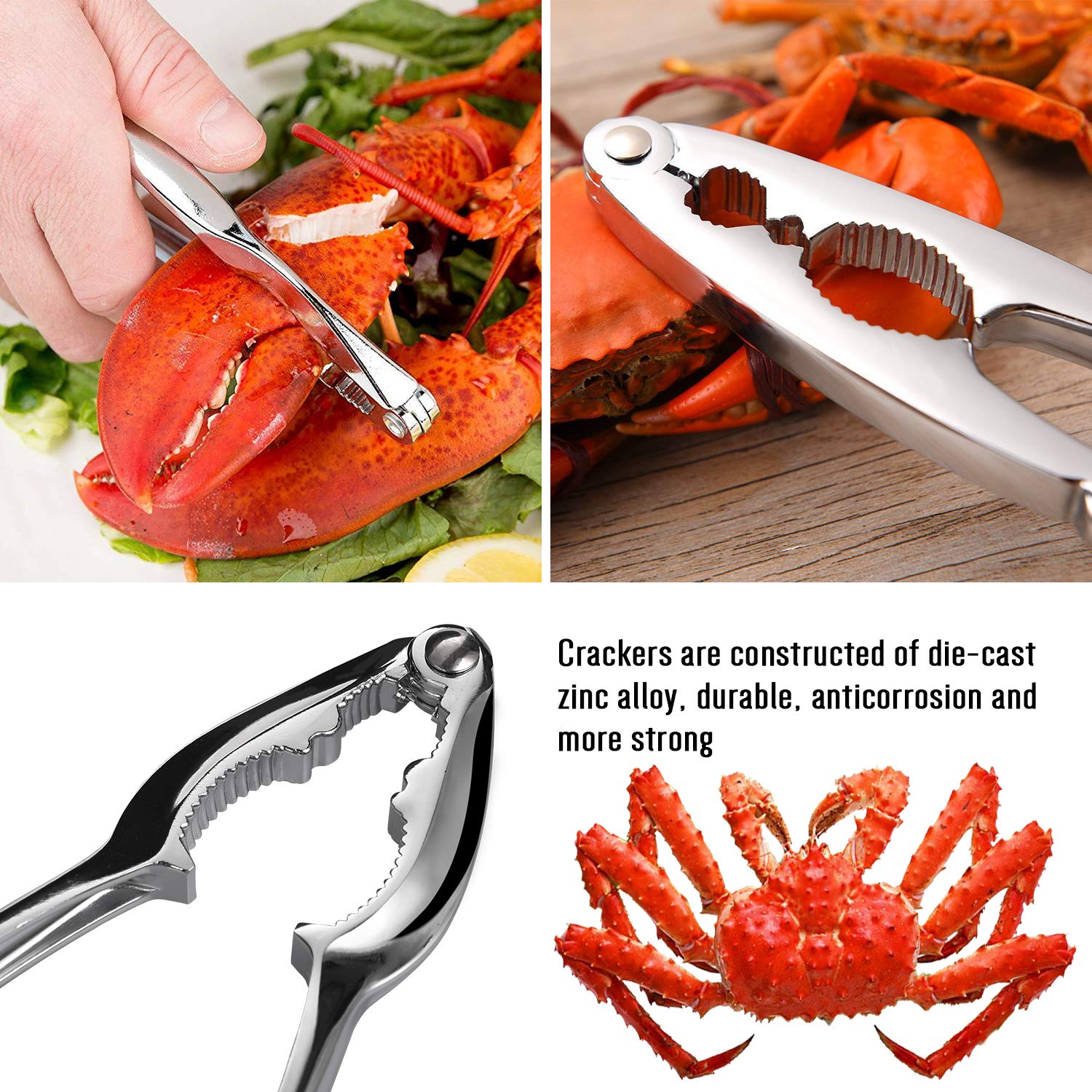 HIWARE stainless crab leg forks and picks detailed view for precise meat extraction