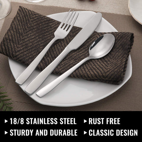 HIWARE steak knife detail showing serrated blade and comfortable grip for cutting ease