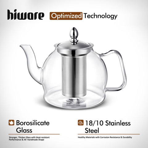 HIWARE close-up of stainless 18/10 mesh infuser highlighting easy filtering benefit