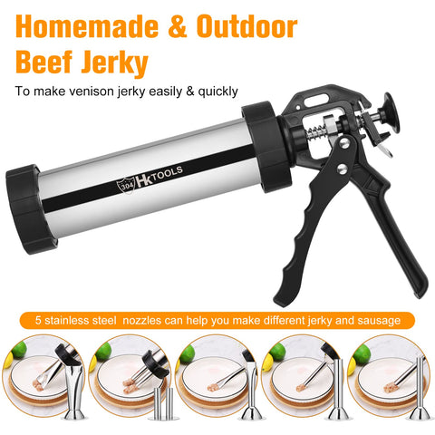 HK jerky gun stomper and two cleaning brushes set for thorough maintenance and fast cleanup