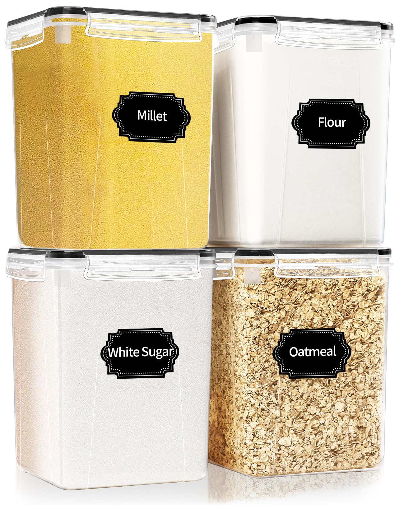 HKJ Chef front packaging view showing four organized containers and tidy pantry benefit