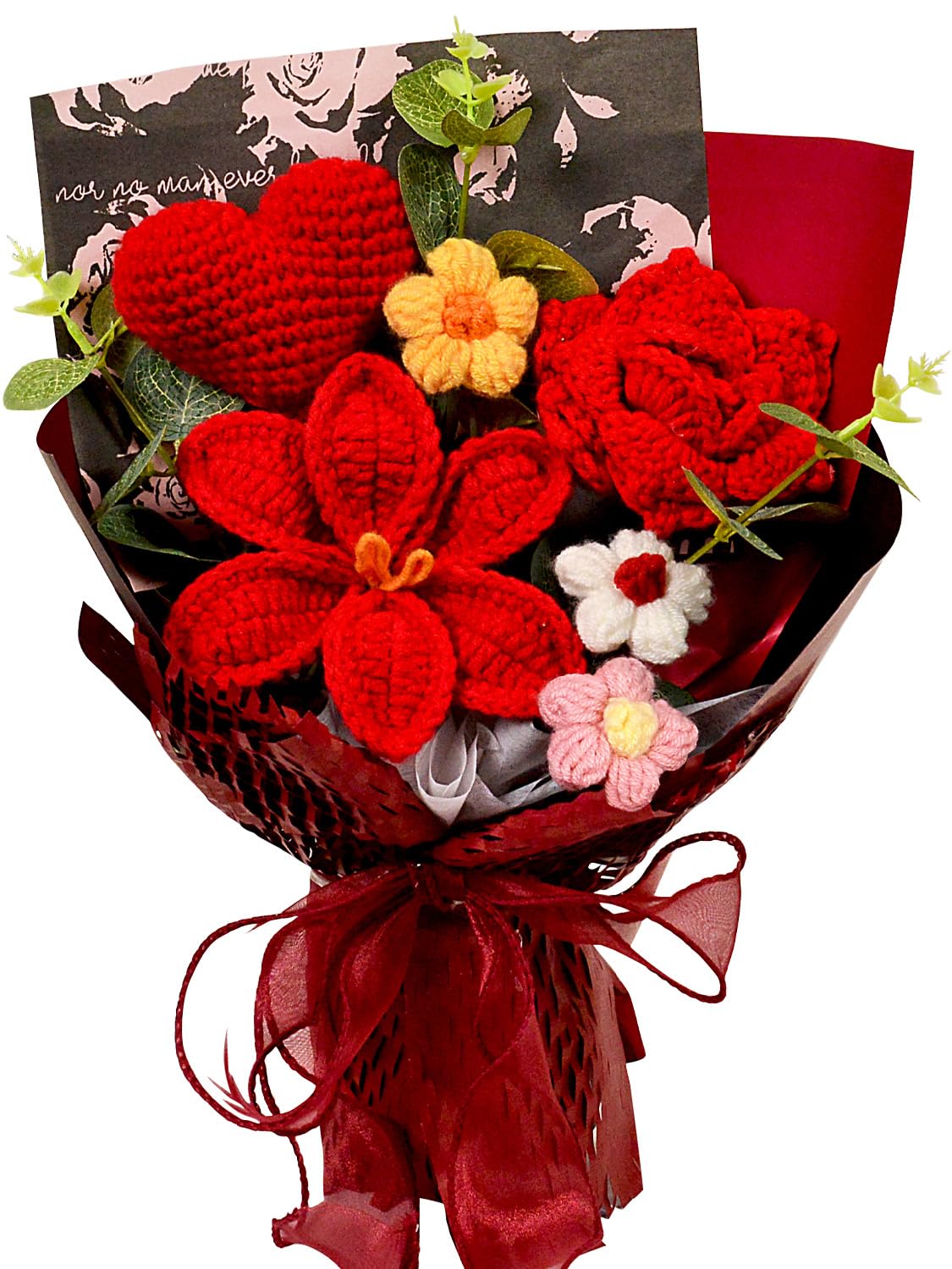 Hlenbin front view bouquet showing full red arrangement and balanced composition benefits