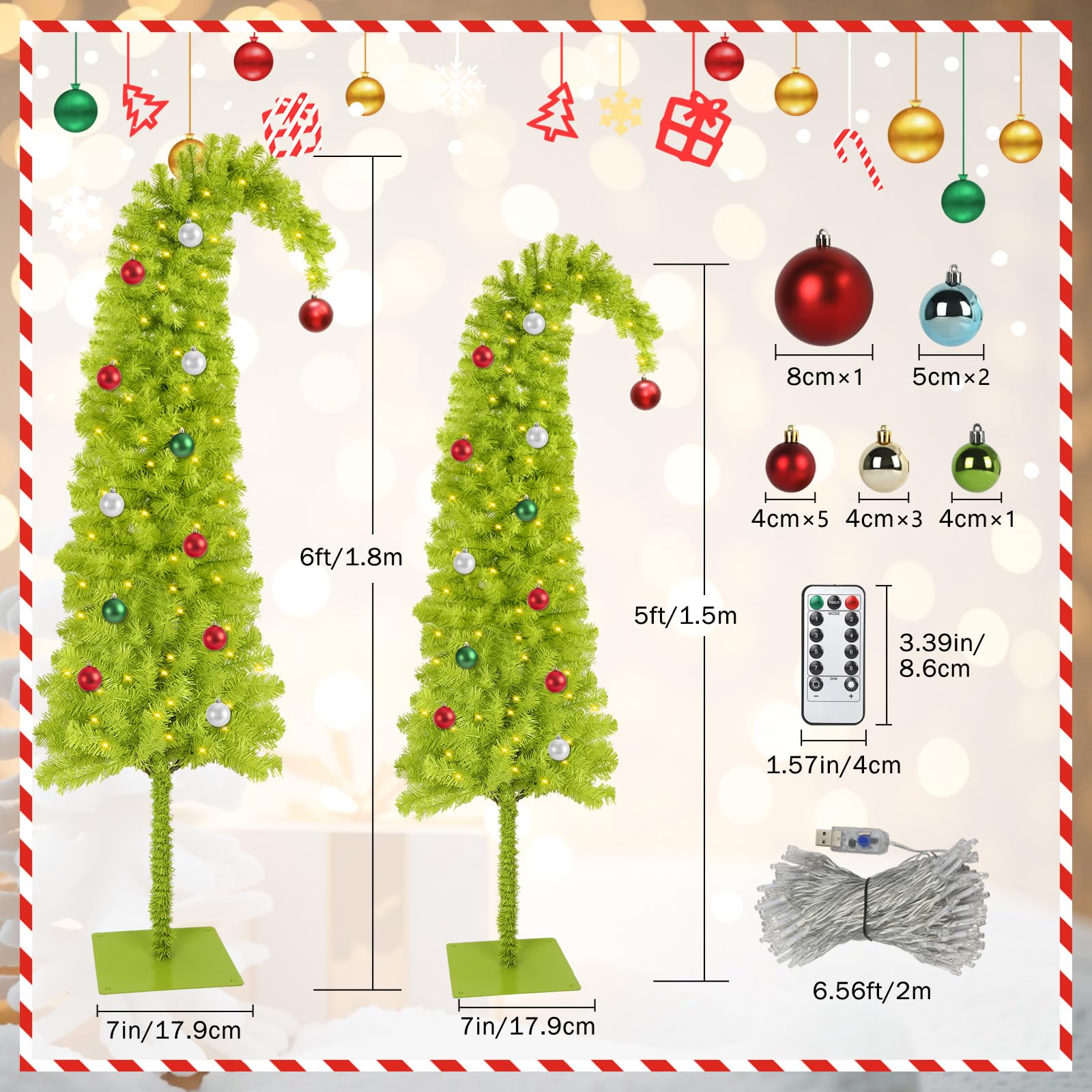 HMASYO tree in living room setting showing compact size and festive atmosphere