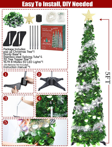 HMASYO lit tree in living room creating colorful ambiance and space saving