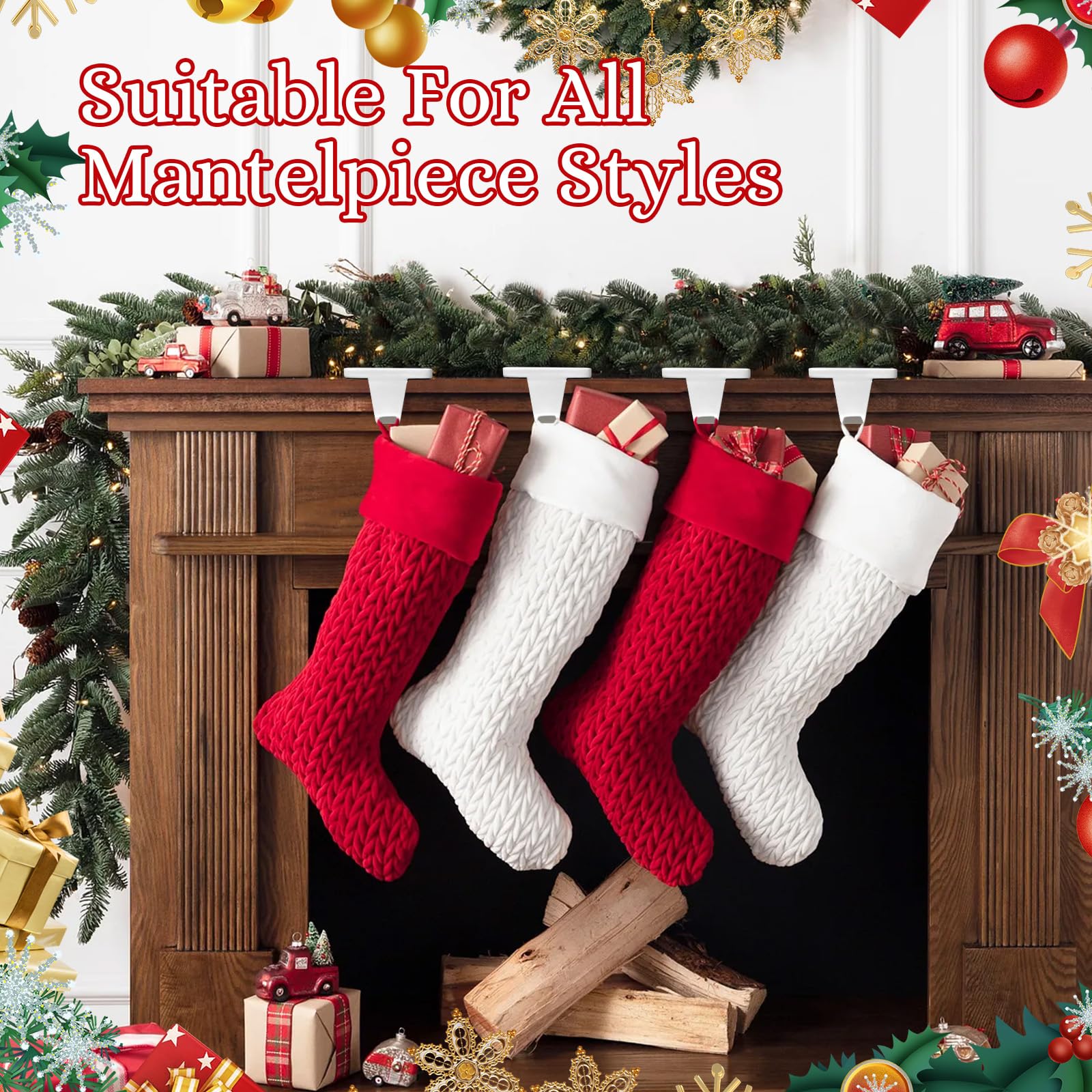 HMASYO set used on tabletop with garland showing versatile seasonal decoration use