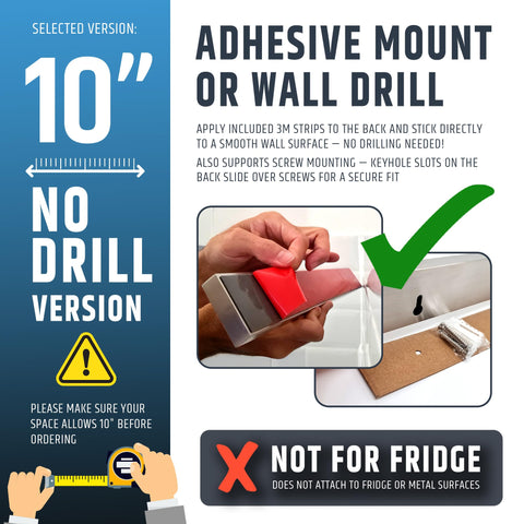 HMmagnets adhesive backing detail showing heavy-duty strips for easy no-drill installation