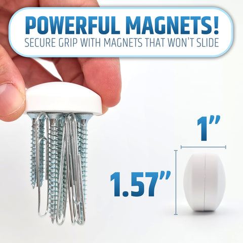 HMmagnets placed on metal bathtub edge securing curtain and preventing billow