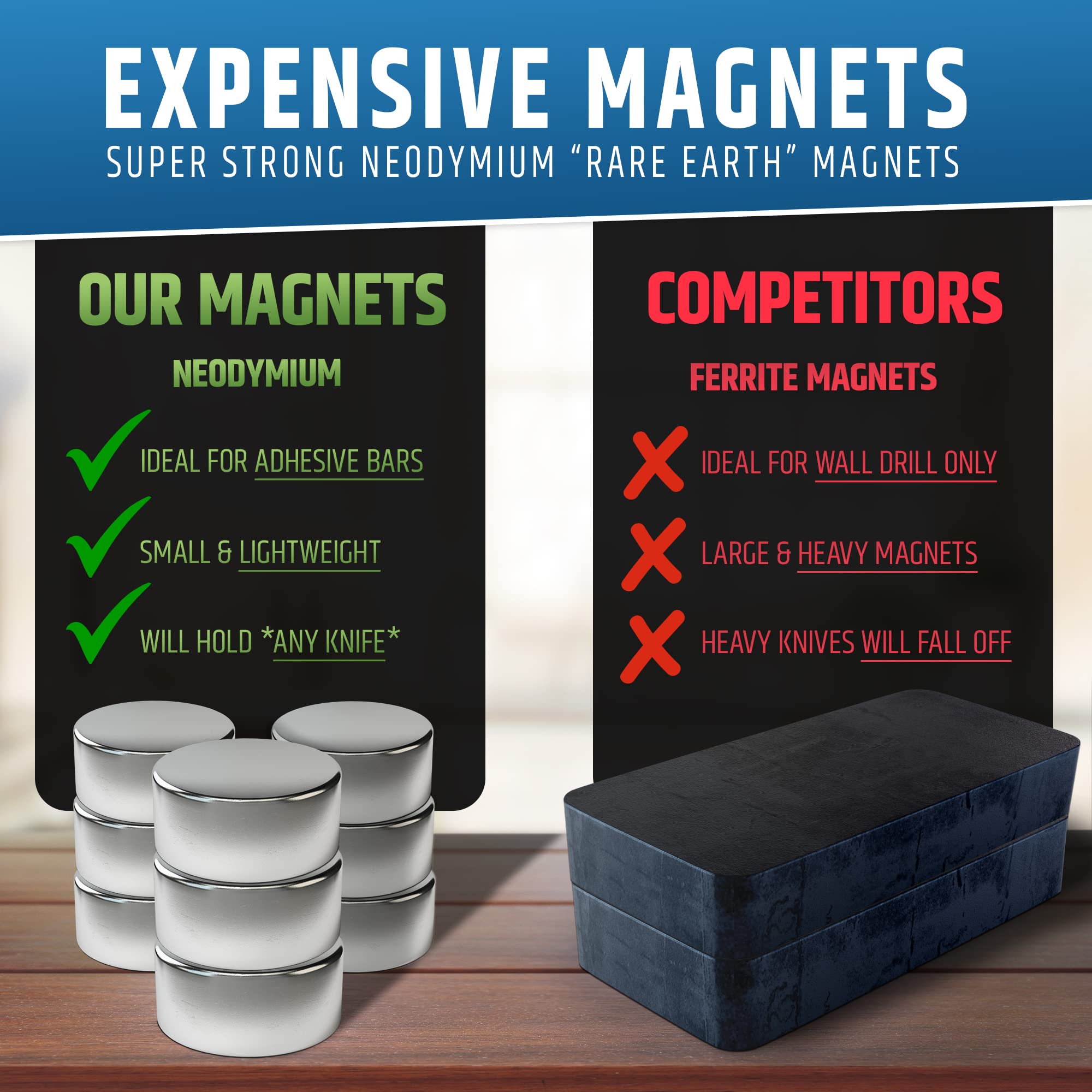 HMmagnets stainless steel edge finish close-up showing durable construction and easy cleaning