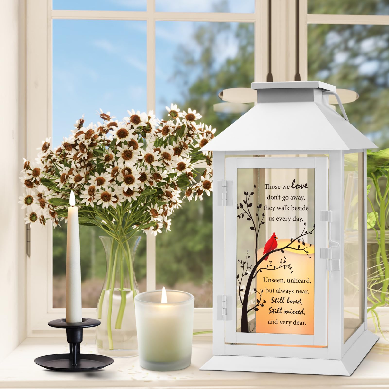 HN HAIINAA lantern hanging in a home scene providing gentle remembrance ambiance