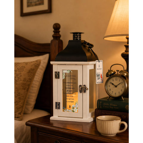 HN HAIINAA lantern in a remembrance vignette offering peaceful ambiance