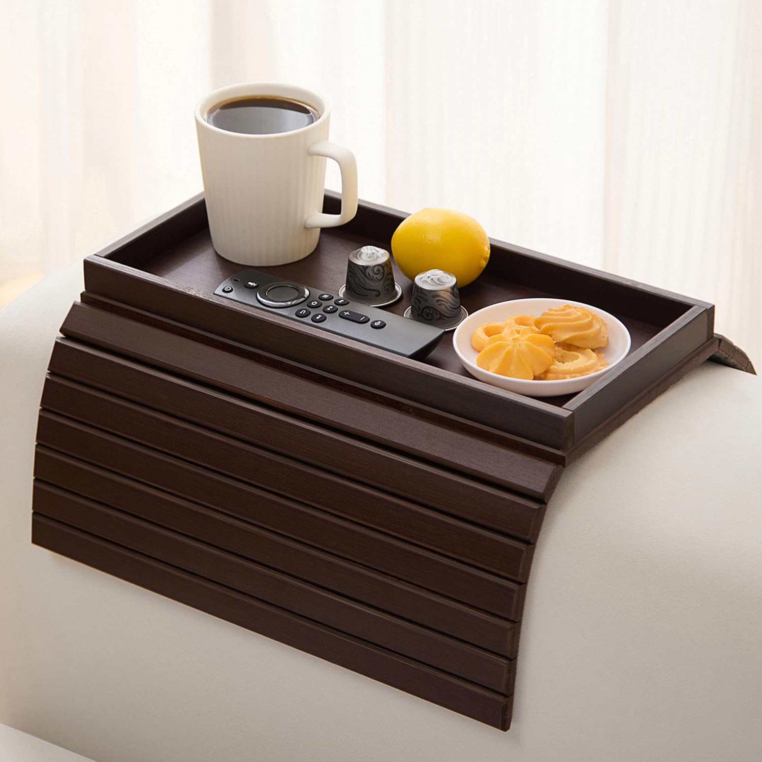 HNLISA tray EVA felt pad underside gripping armrest to protect fabric