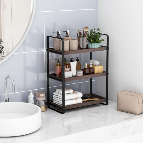 HNRLOY makeup and toiletries neatly arranged to speed morning routines