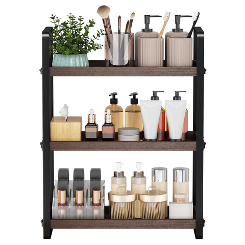 HNRLOY front view of counter shelf showing compact organization benefit