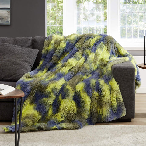 Hobed Life blanket front view showing camo tie dye and cozy look