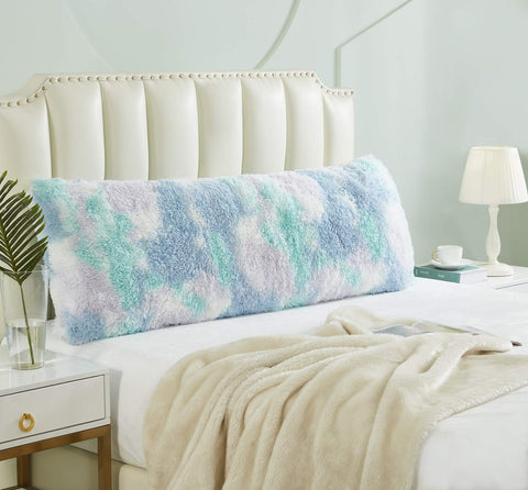 Hobed Life front view of pastel long body pillow showing color and shape for cozy decor