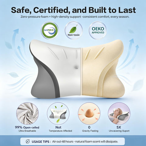 HOBEST pillow in use by side sleeper improving shoulder and neck support
