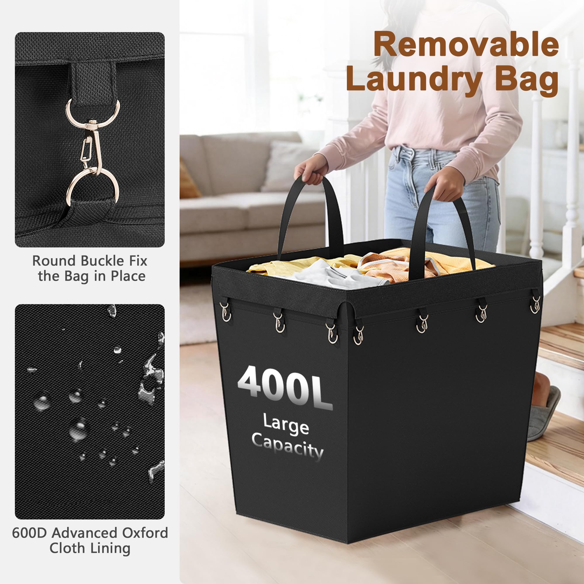 Hoctieon 600D Oxford bag texture close-up highlighting wear resistance and easy cleaning
