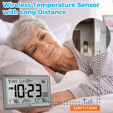 HODIK display close-up showing indoor and outdoor temperatures at a glance