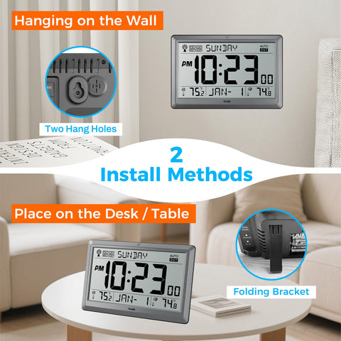 HODIK mounted on wall in living room providing accurate atomic time benefit
