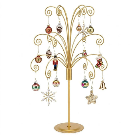 HOHIYA front view of 20-inch gold ornament stand showing elegant silhouette and balance