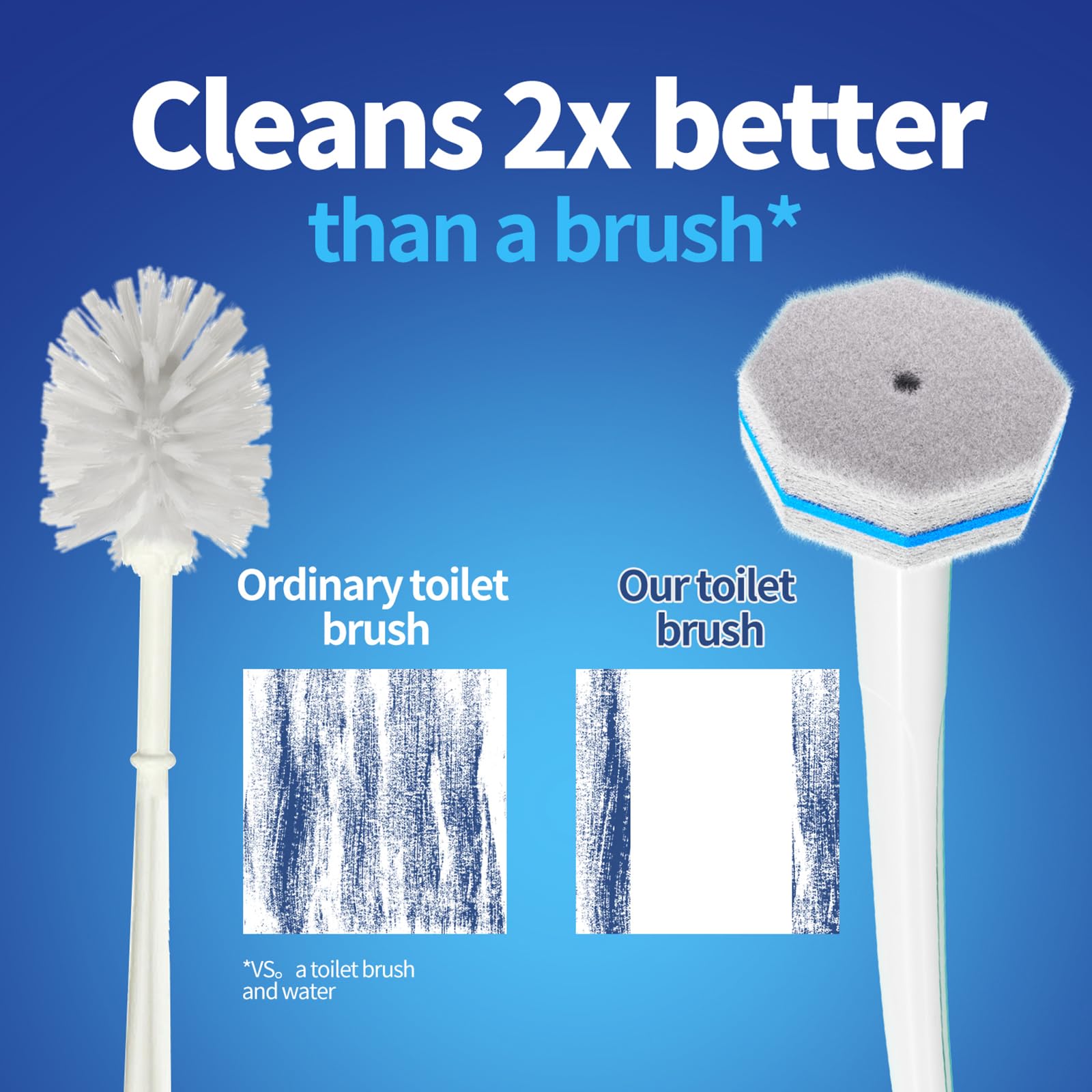 Hohoky wand next to toilet illustrating 17-inch ergonomic handle benefit