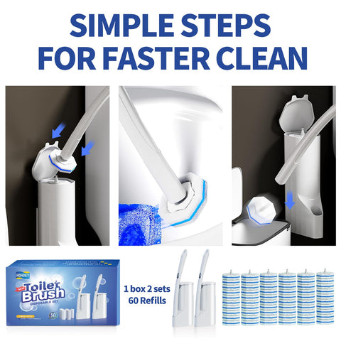 Hohoky wand scrubbing beneath rim demonstrating deep reach cleaning