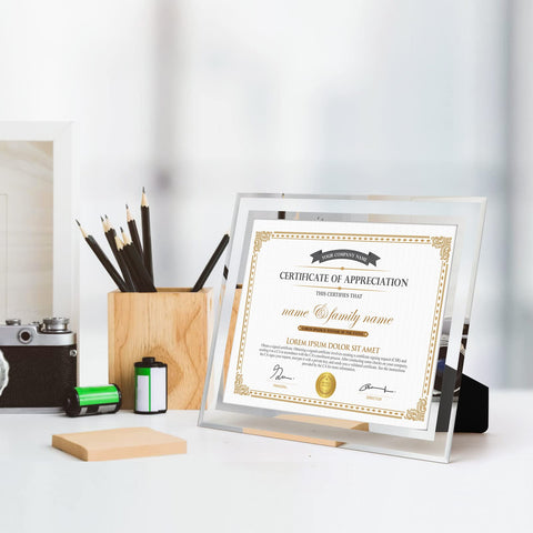 Hoikwo frame beside letter paper showing exact 8.5x11 fit benefit