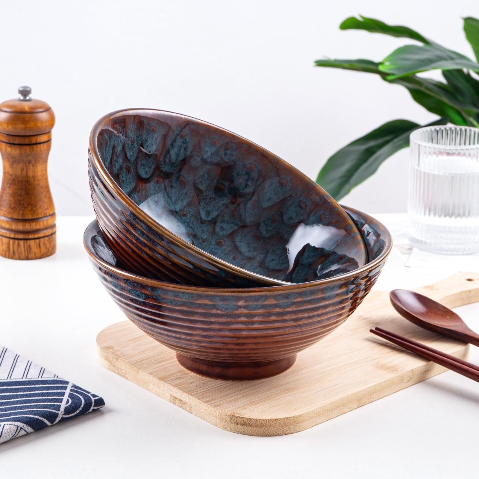 HOKELER bowl held in hand to show 8-inch scale and comfortable handling