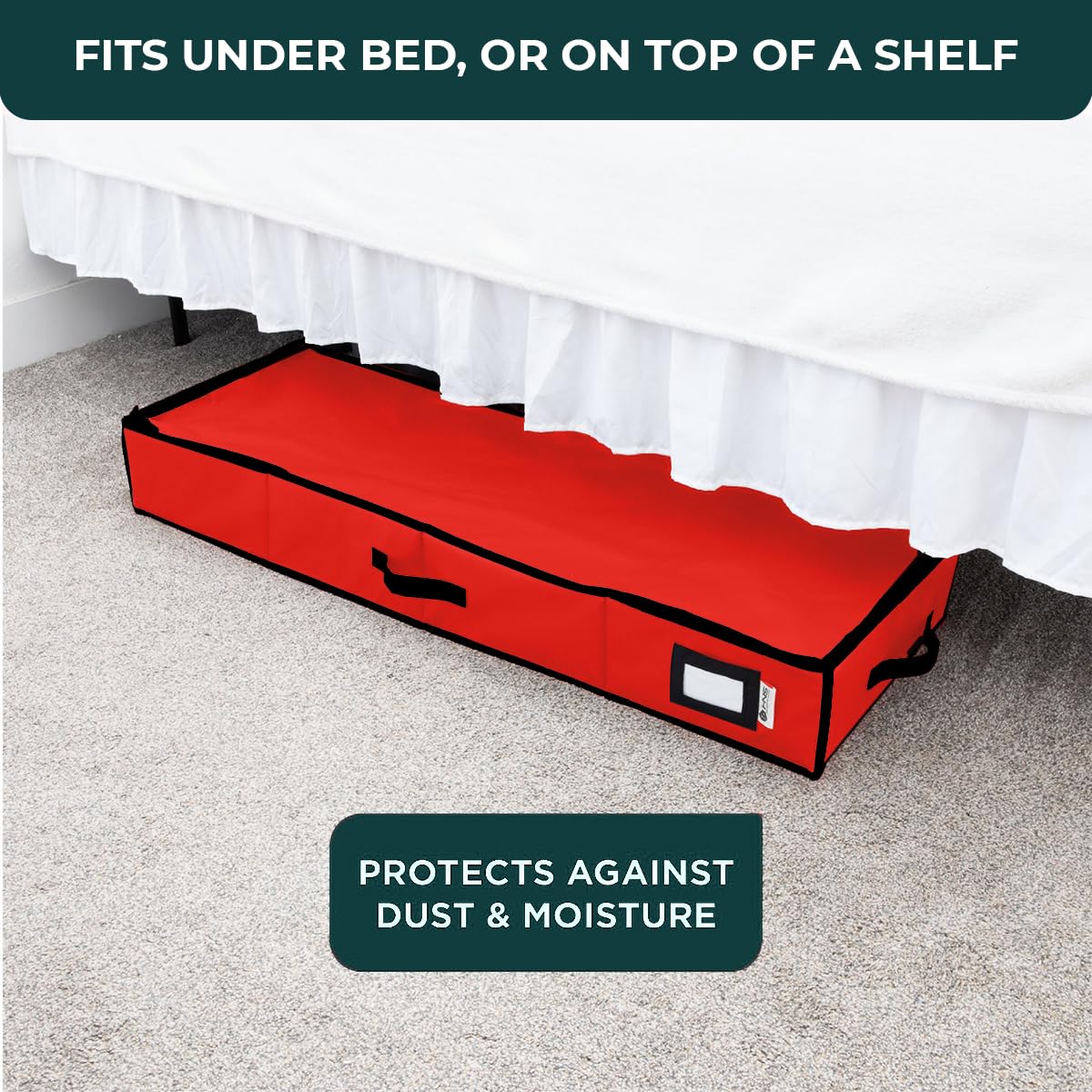 HOLDN’ STORAGE clear pockets with ribbons and bows organized to prevent tangling and creases